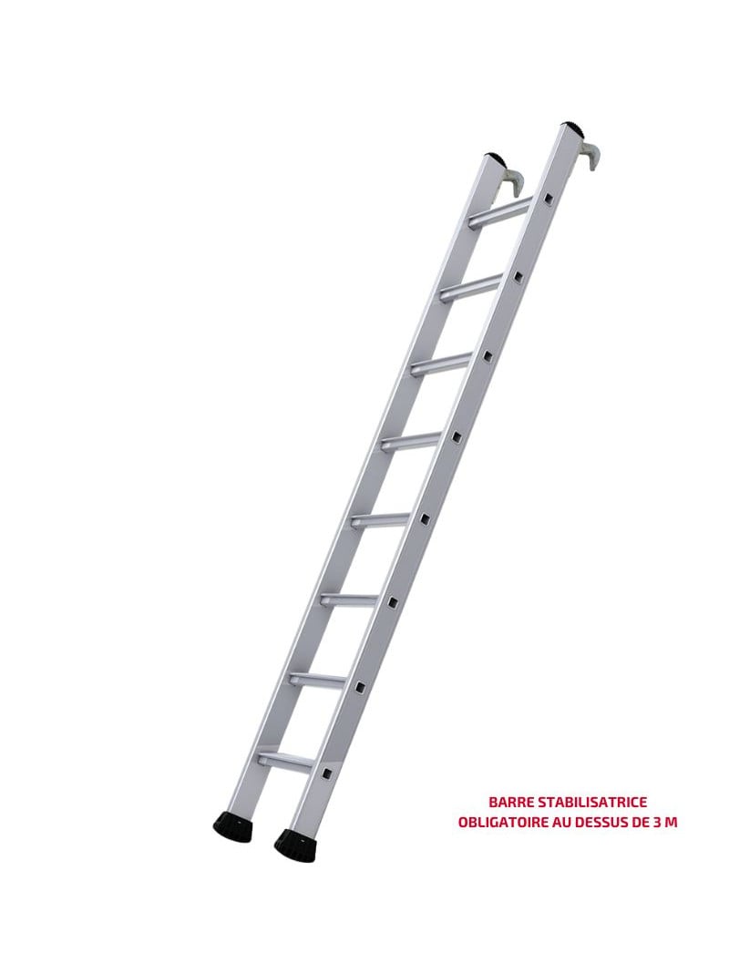 Échelle de meunier aluminium Confort avec barre stabilisatrice sur fond blanc