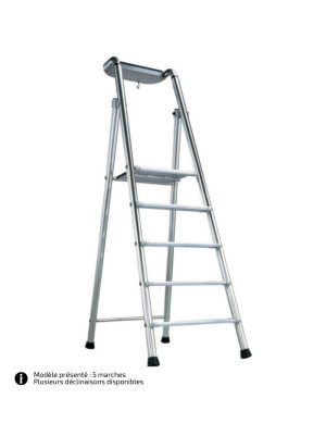Escabeau Grande Plateforme ProBat Aluminium 5 marches