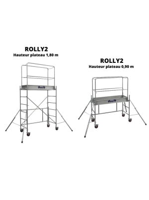 échafaudages roulants DUARIB Rolly2 hauteur de plateforme 0,90m et 1,80m