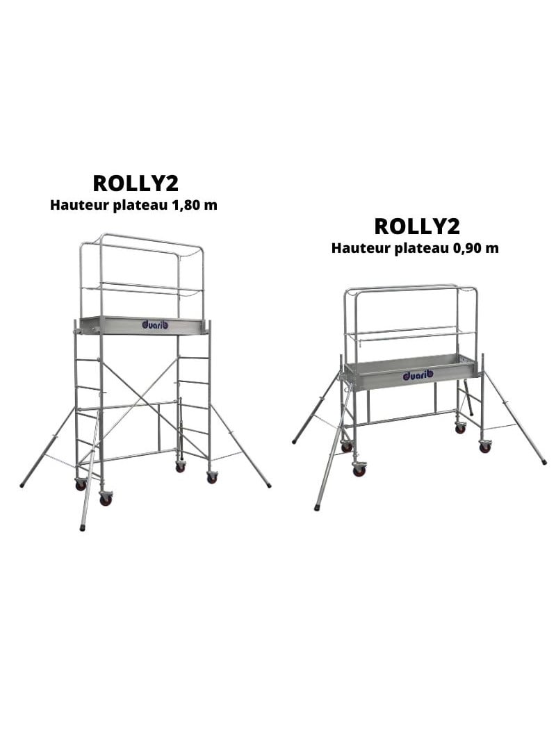 échafaudages roulants DUARIB Rolly2 hauteur de plateforme 0,90m et 1,80m