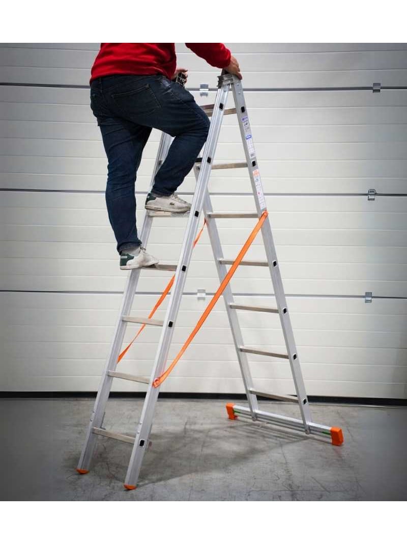 Échelle Transformable 2 Plans Aluminium Génia mise en situation