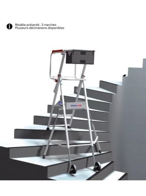 Plate-forme de Chantier Télescopique en Aluminium Pour Escaliers Dahu sur fond blanc