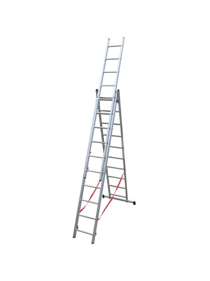 Échelle Stilo Aluminium Transformable 3 Plans 2x10 échelons sur fond blanc