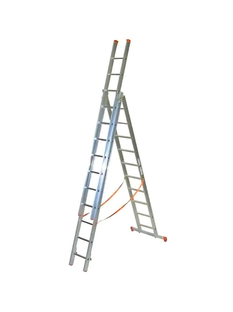 Échelle Transformable 3 Plans Aluminium Génia 10 échelons sur fond blanc