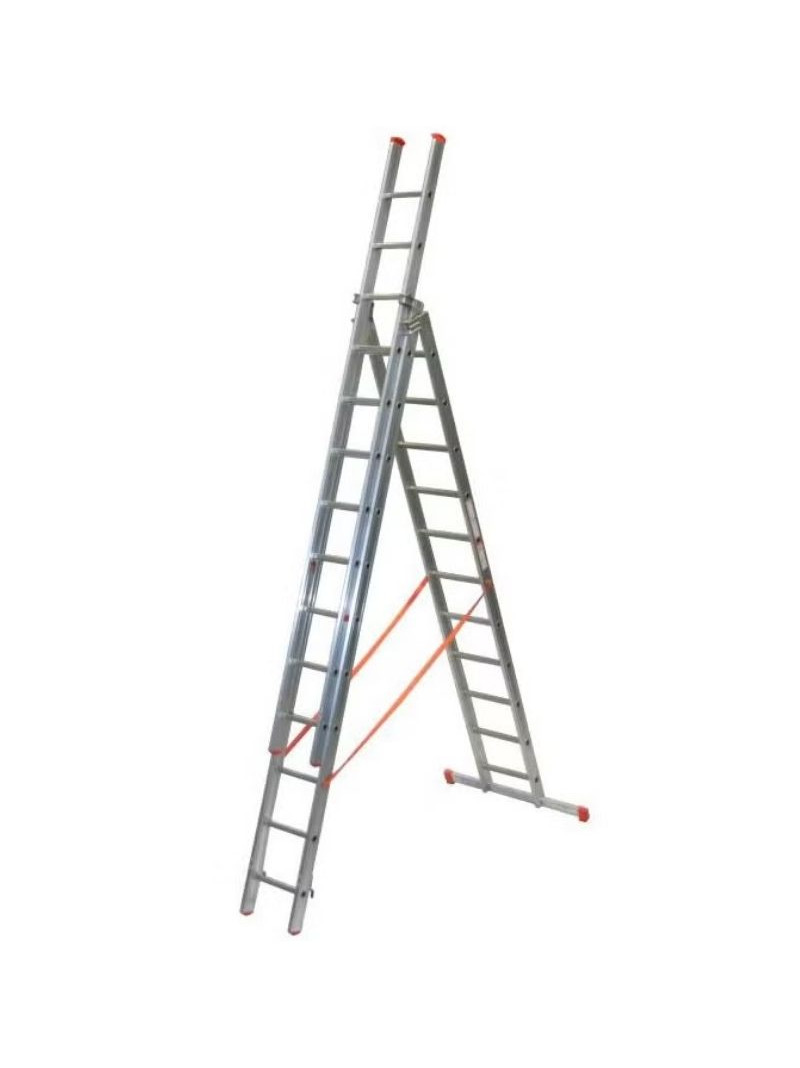 Échelle Transformable 3 Plans Aluminium Génia 11 échelons sur fond blanc