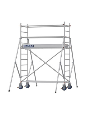 Échafaudage roulant aluminium Docker – Version lisses – Largeur 85 cm – Hauteur 1,90 m – Longueur 2,05