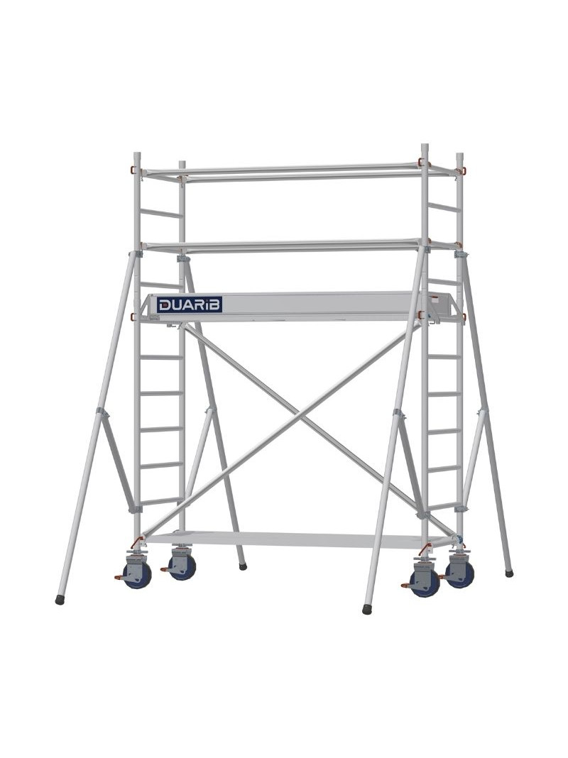 Échafaudage roulant aluminium Docker – Version lisses – Largeur 85 cm – Hauteur 1,90 m – Longueur 2,05