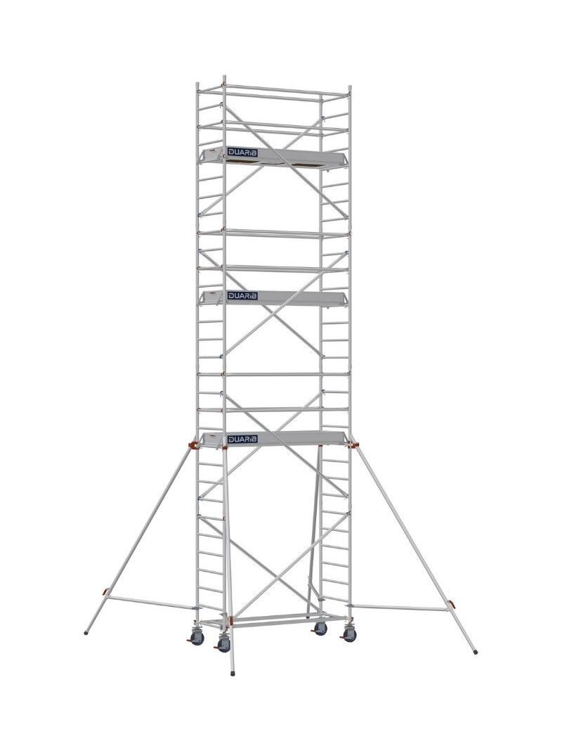 Échafaudage roulant aluminium Docker – Version lisses – Largeur 85 cm – Hauteur 6,90 m – Longueur 2,05