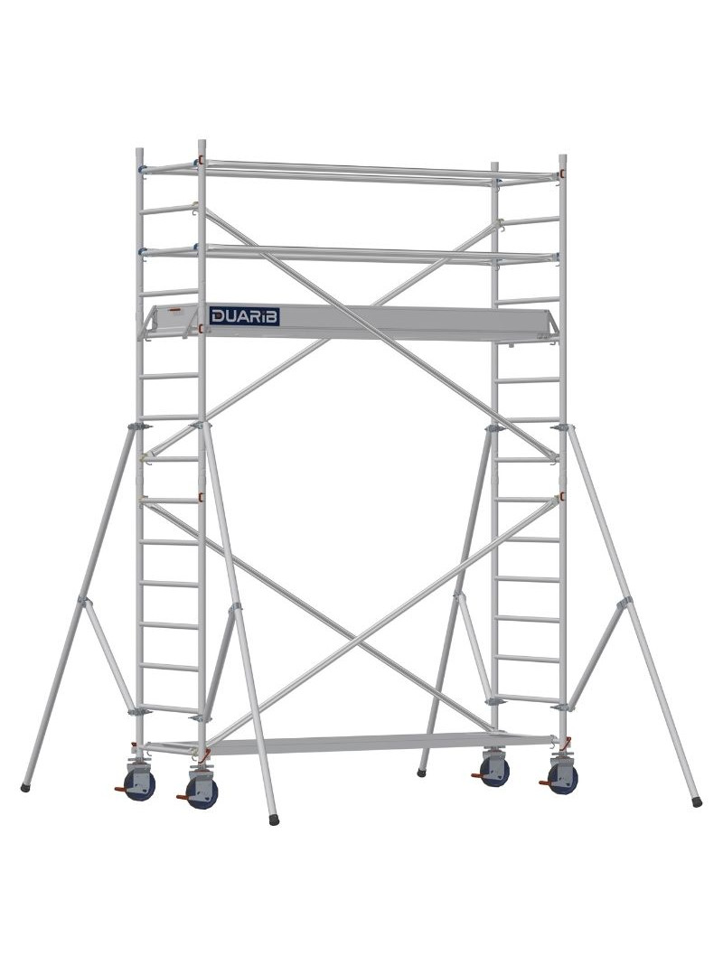Échafaudage roulant aluminium Docker – Version lisses – Largeur 85 cm – Hauteur 2,90 m – Longueur 2,54