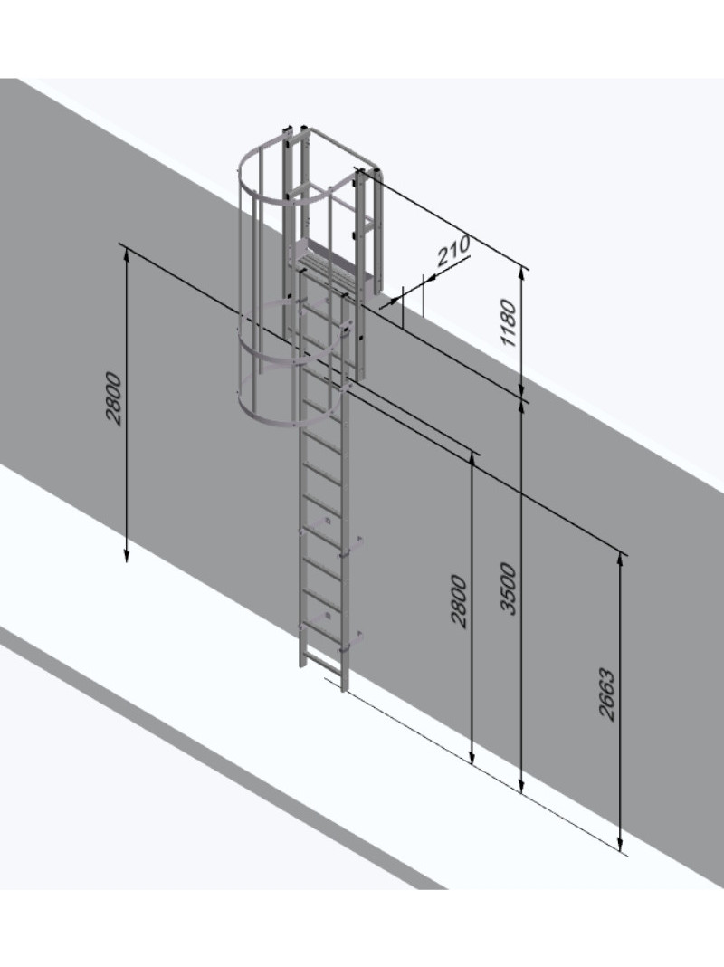 3D - 3,5 m - Échelle à crinoline