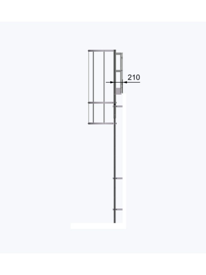 Écartement au mur 210mm- 3,5 m - Échelle à crinoline