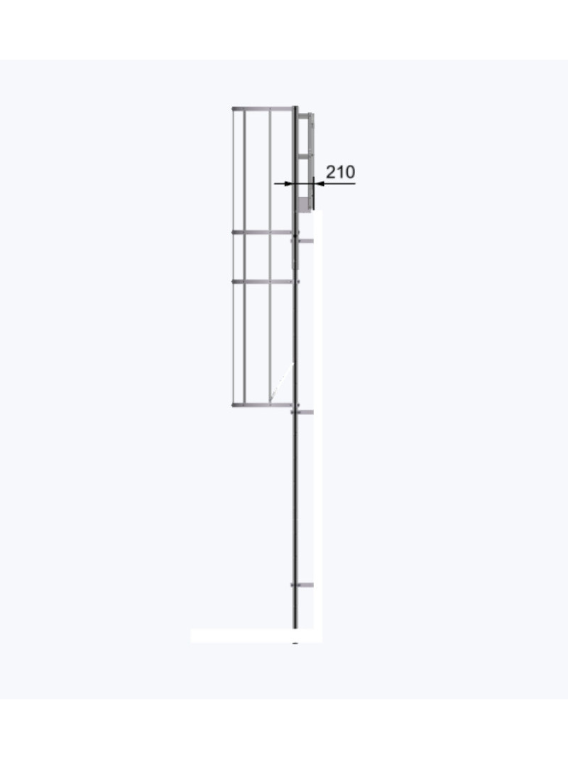 Écartement au mur 210mm- 4,5 m - Échelle à crinoline