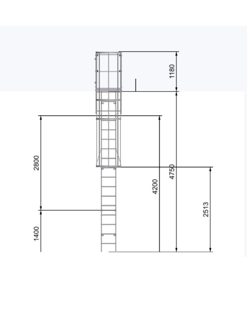 Plan- 4,75 m - Échelle à crinoline