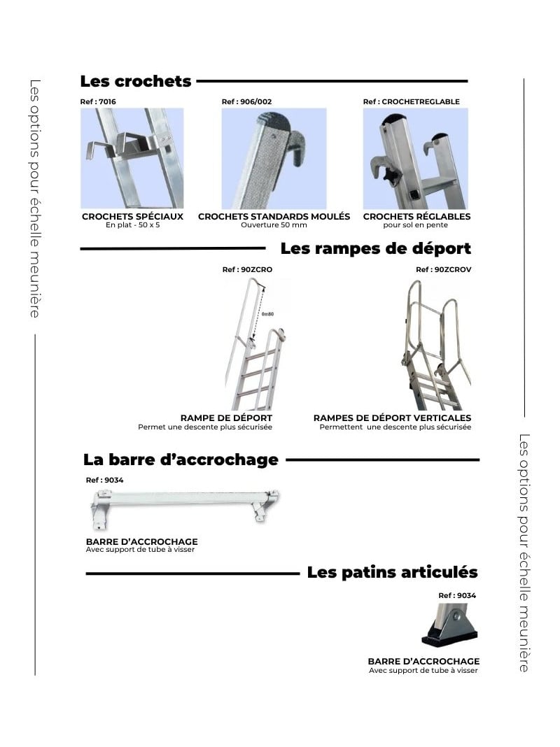 Options pour échelles meunières