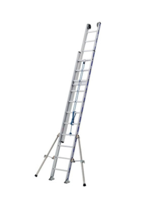 Échelle Coulissante à Corde 2 Plans Aluminium Platinium 500 sur fond blanc
