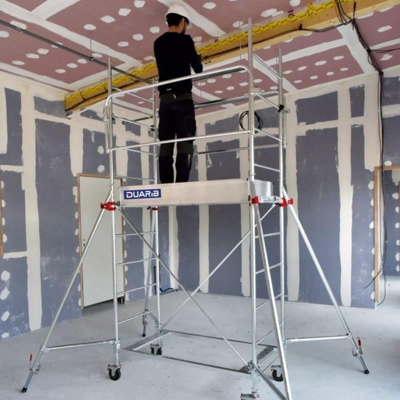 Échafaudage roulant aluminium : Longueur plateau 1 à 2 m - Hauteur plateau 2 m et -