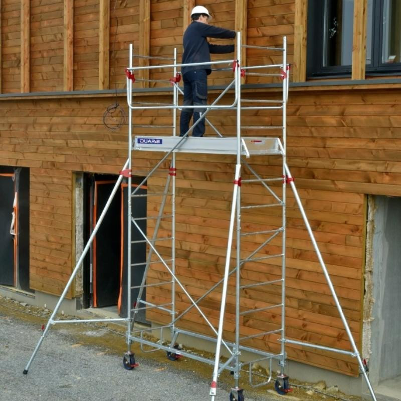 Échafaudage roulant aluminium : Longueur plateau 2 à 3 m - Hauteur plateau 2 à 3 m